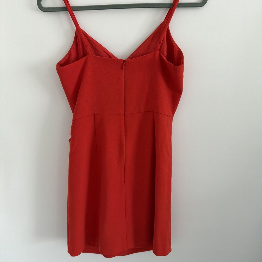 French Connection Womens Sz US 4 Whisper Faux Wrap Dress Red V-Neck Resort EUC - Picture 5 of 14